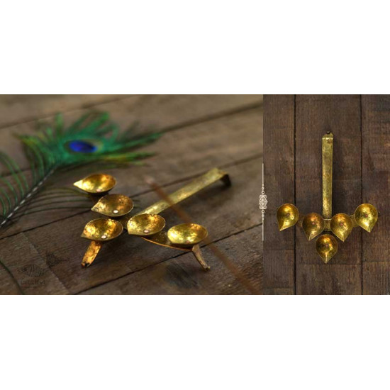 buy five diya - pure brass